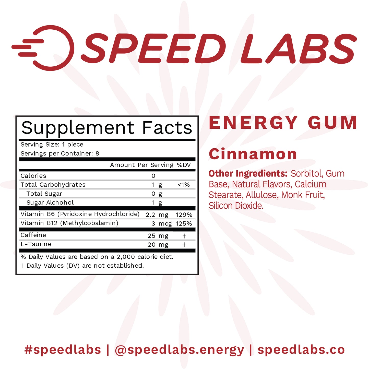 Natural Cinnamon Energy Gum