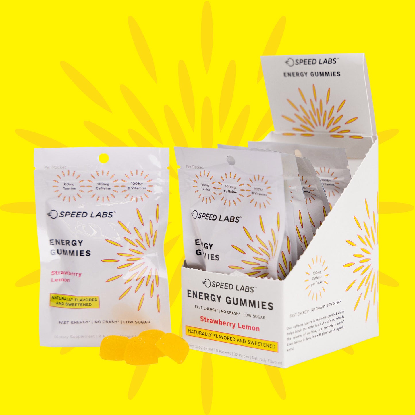 Strawberry Lemon Energy Gummies 4ct Pouches