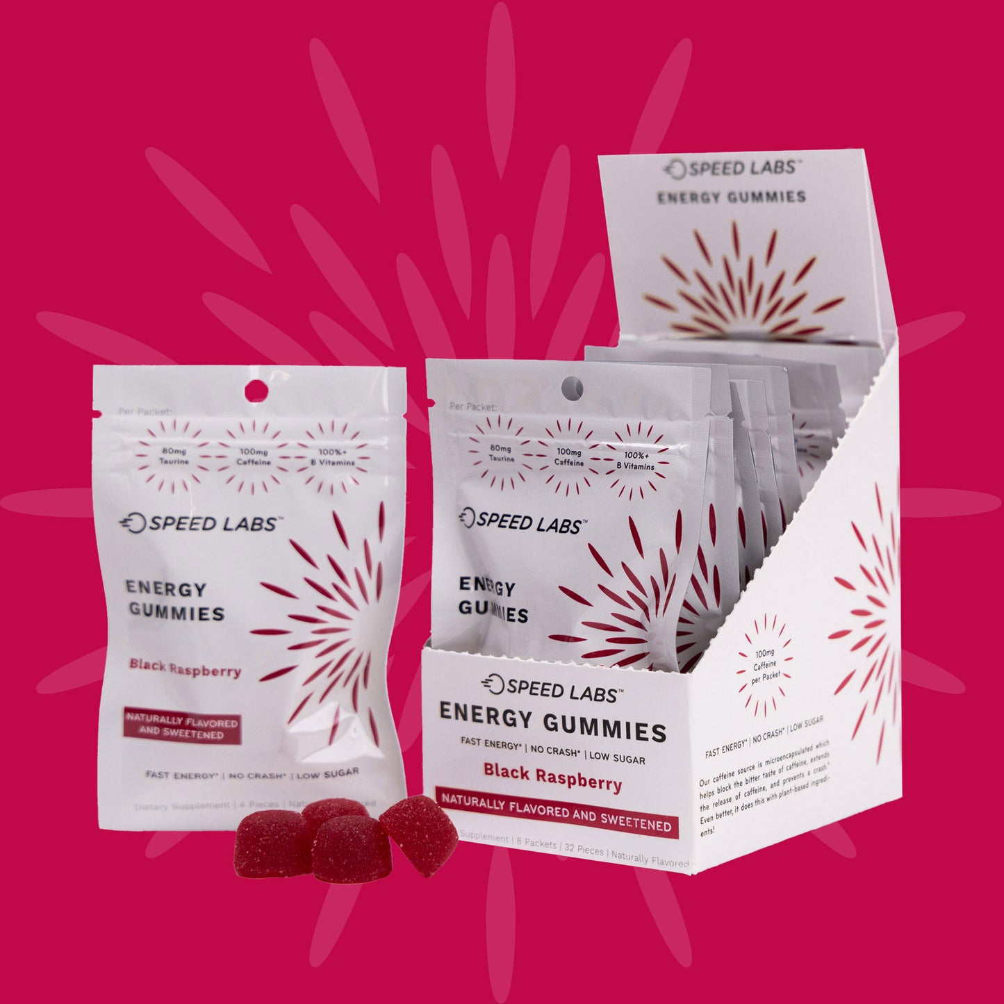 Black Raspberry Energy Gummies 4ct Pouches