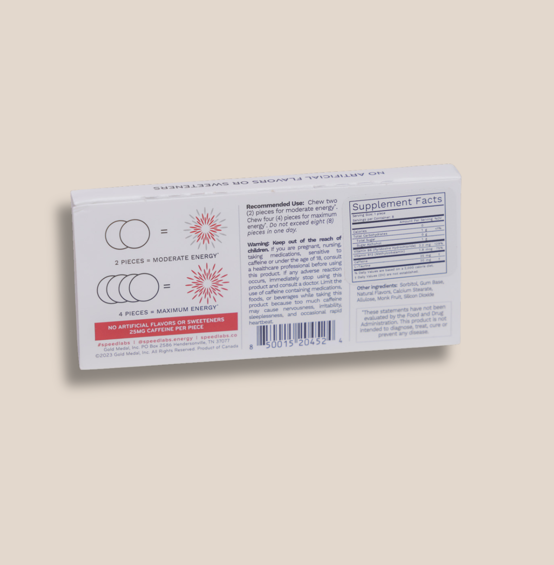 Natural Cinnamon Energy Gum