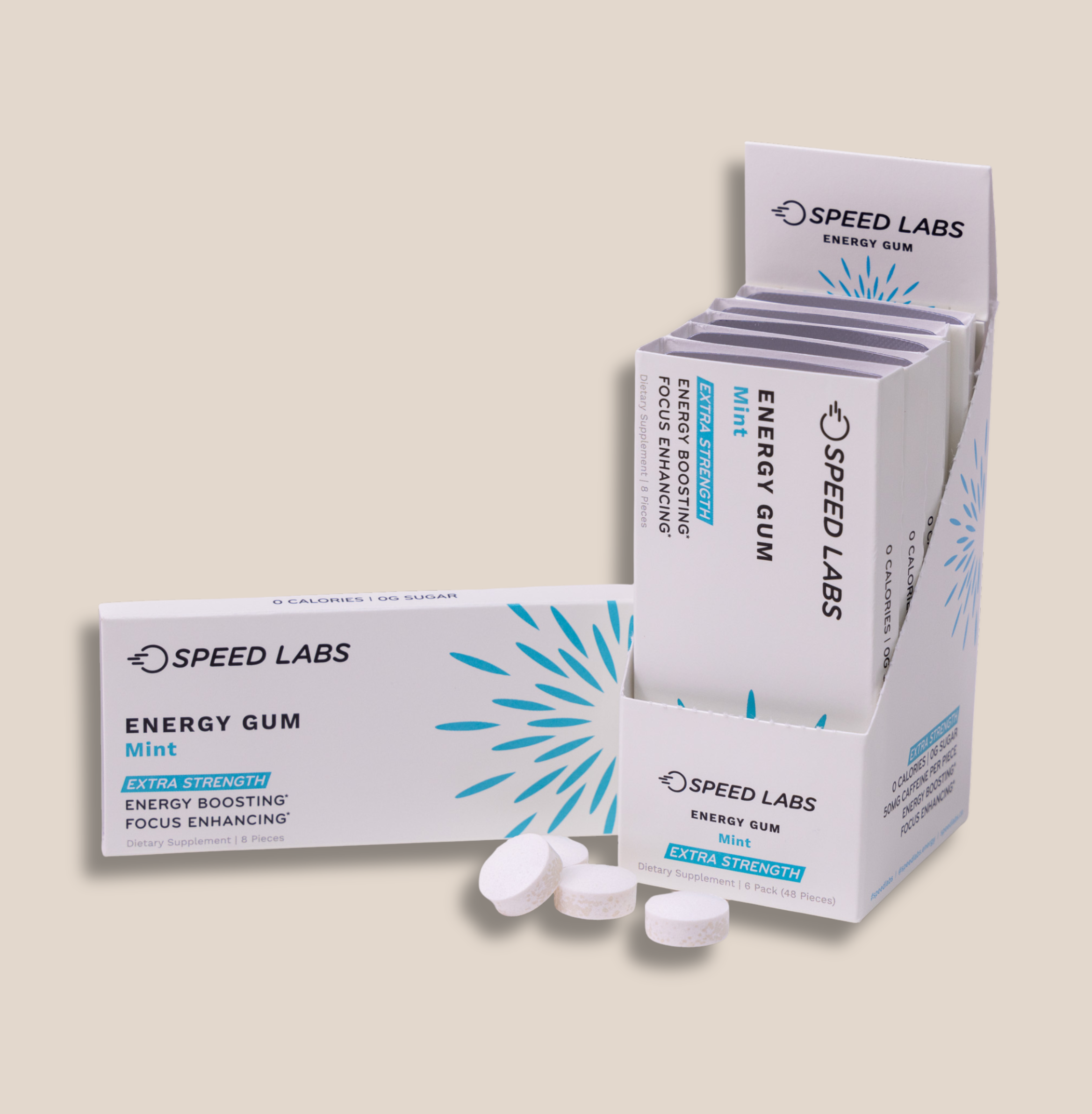 Extra Strength Mint Energy Gum