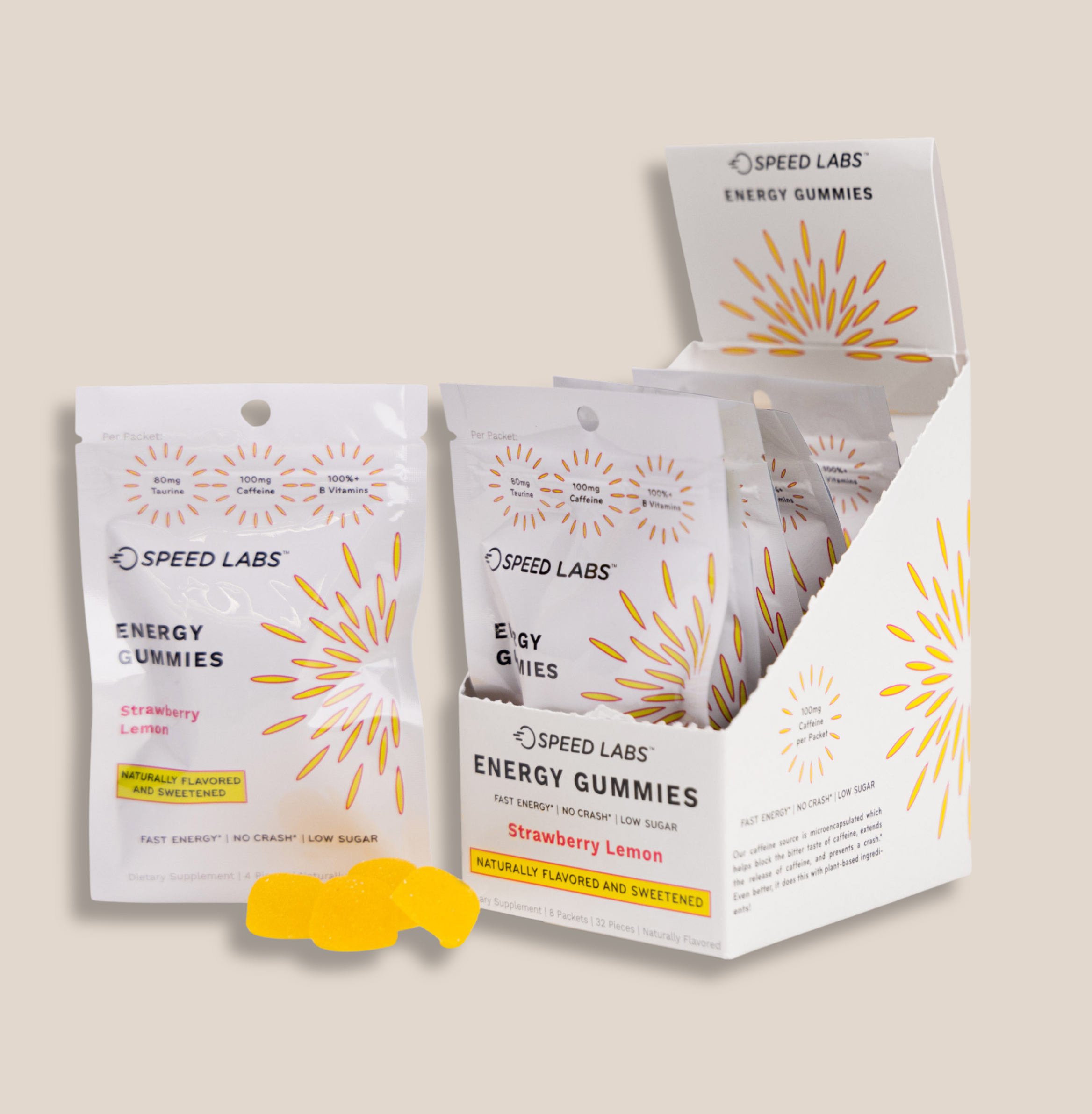 Strawberry Lemon Energy Gummies 4ct Pouches