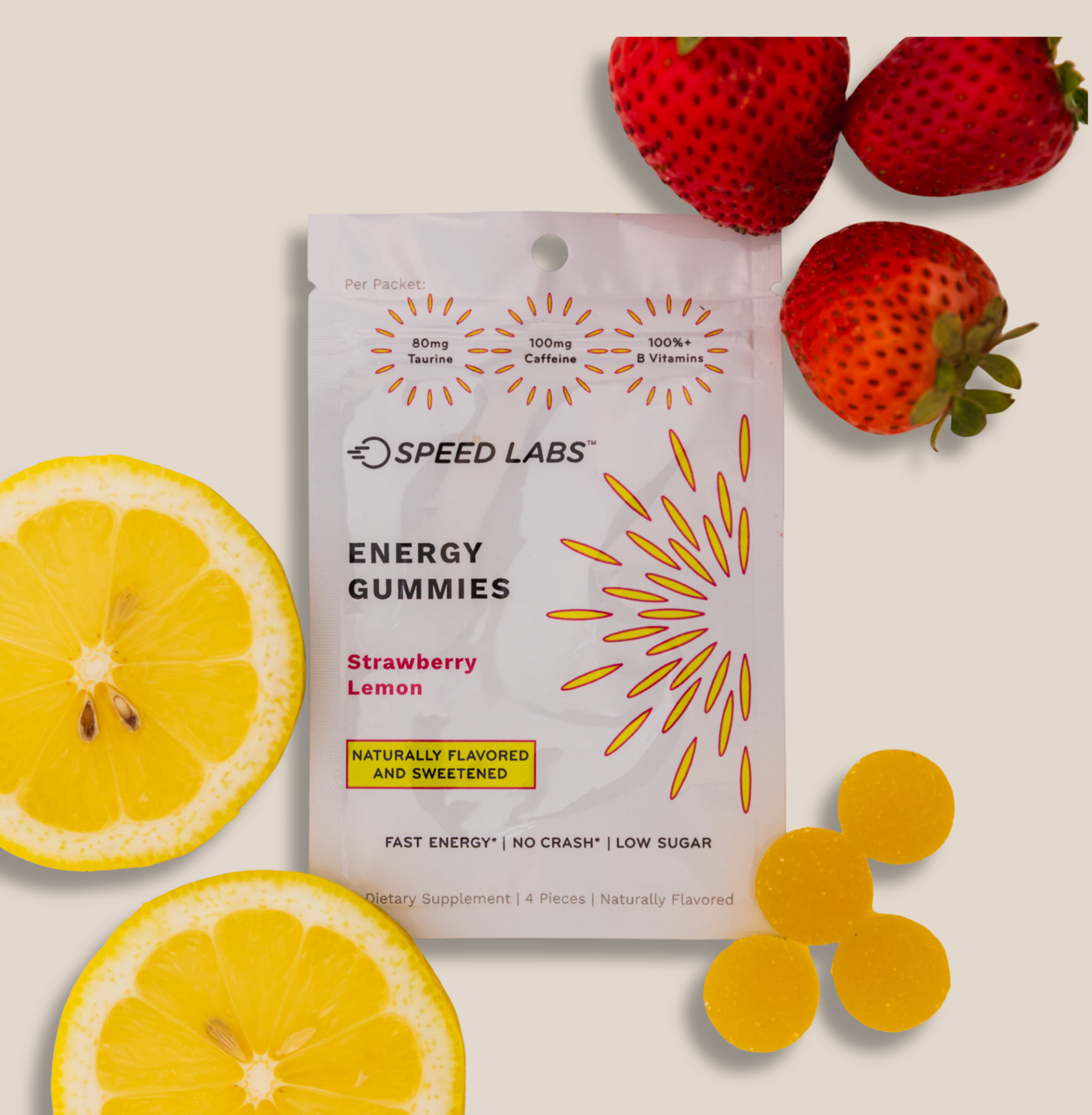Strawberry Lemon Energy Gummies 4ct Pouches