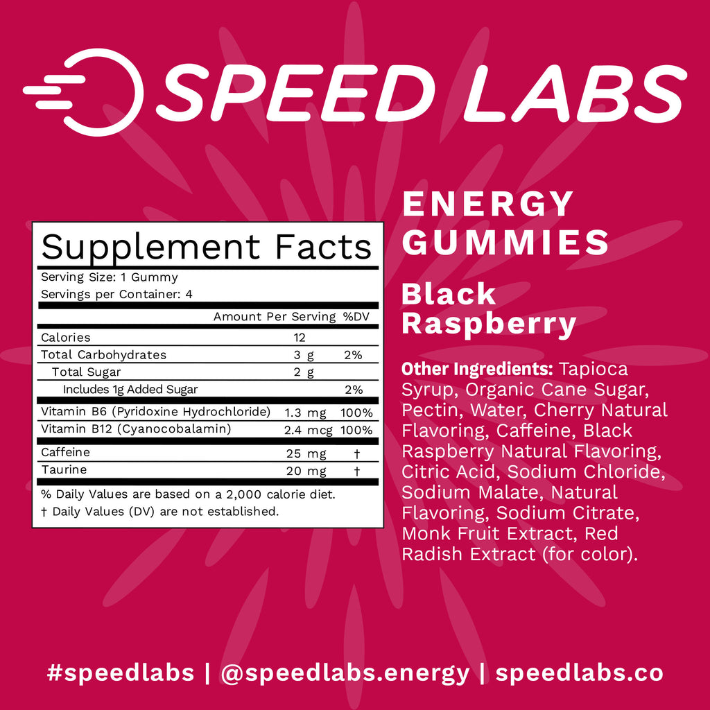Black Raspberry Energy Gummies 30ct Pouch