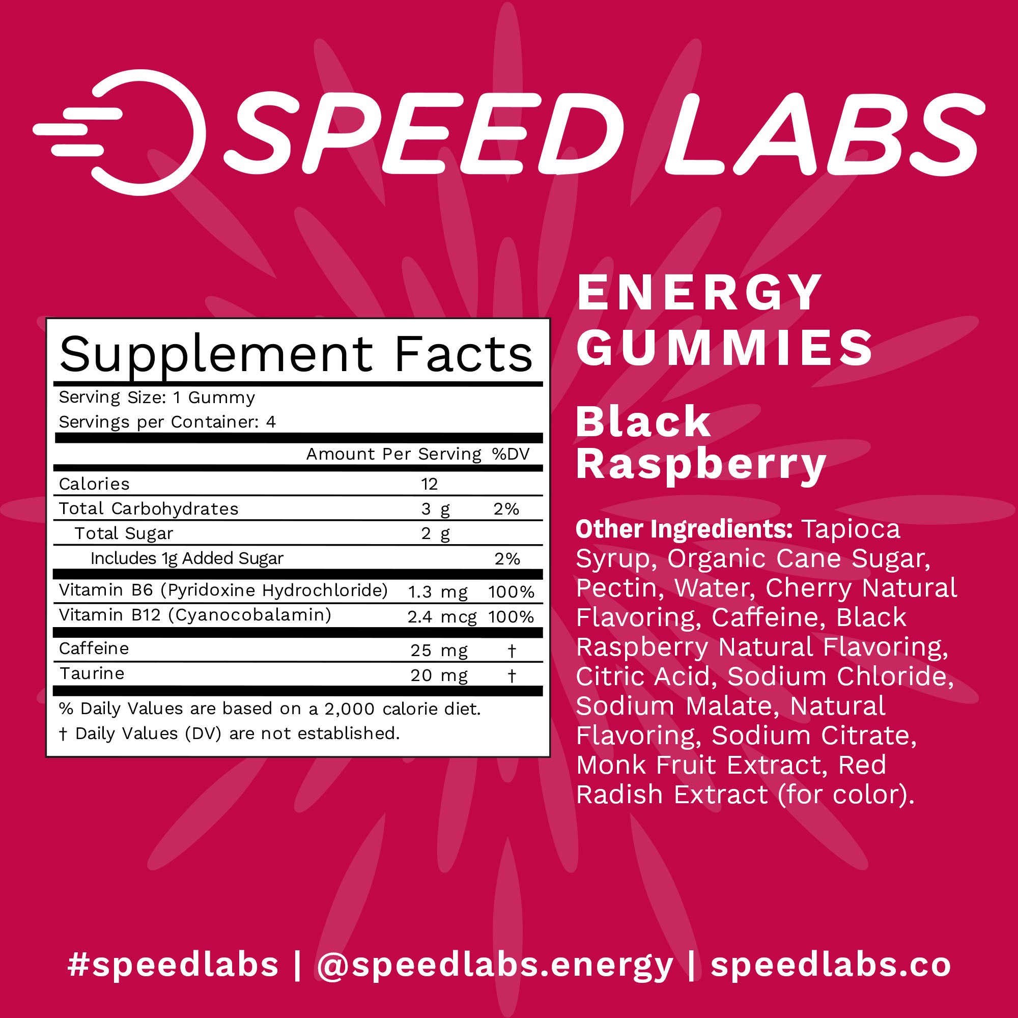 Black Raspberry Energy Gummies 4ct Pouches