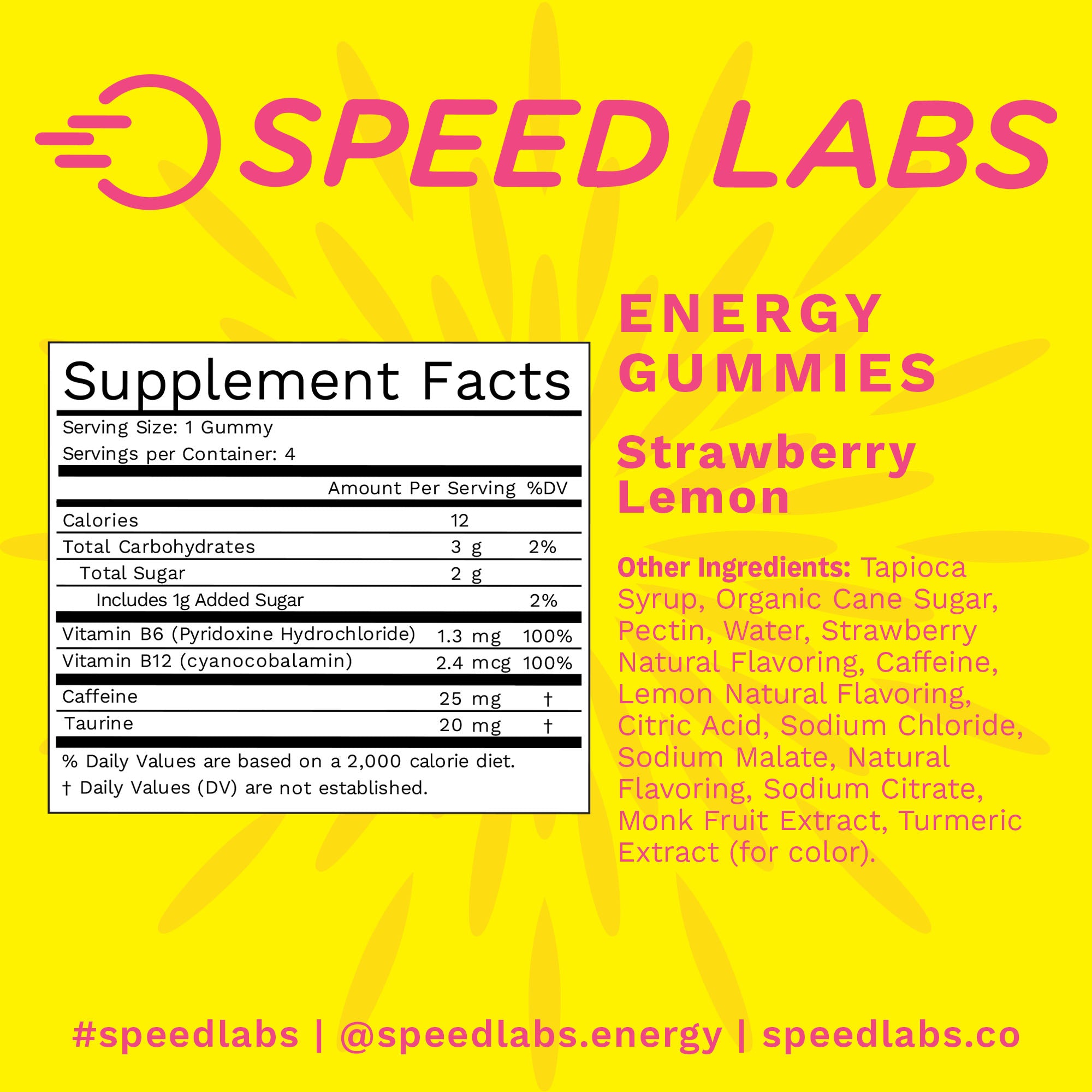 Strawberry Lemon Energy Gummies 30ct Pouch