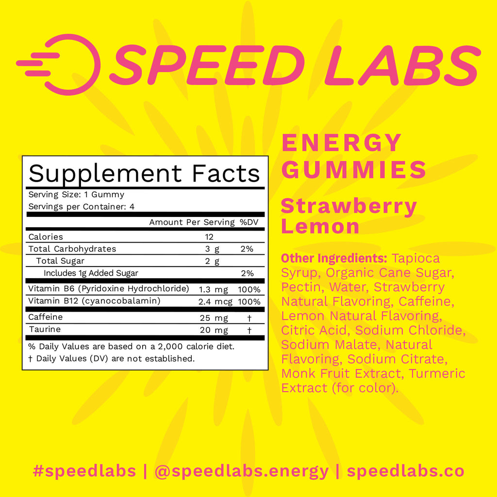 Strawberry Lemon Energy Gummies 4ct Pouches